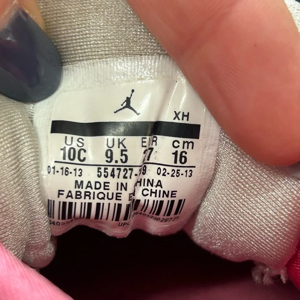 Nike Kids' Pink‎ and Gray Air Jordan Sneakers Sz 10
